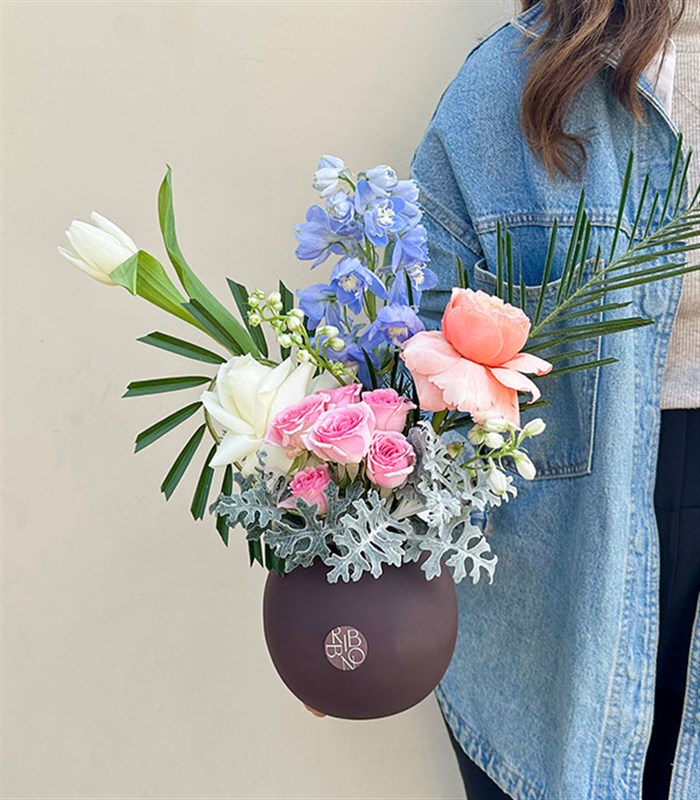 Simona Mini Seramik Vazoda Pastel Çiçekler