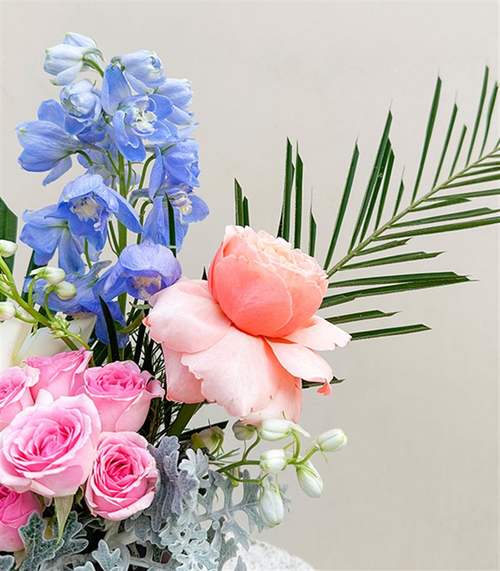 Simona Mini Seramik Vazoda Pastel Çiçekler