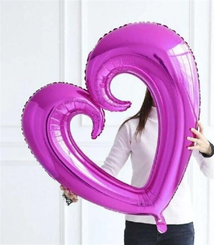Fuşya Uçan Kalp Balon 100 cm