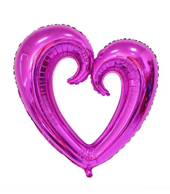 Fuşya Uçan Kalp Balon 100 cm