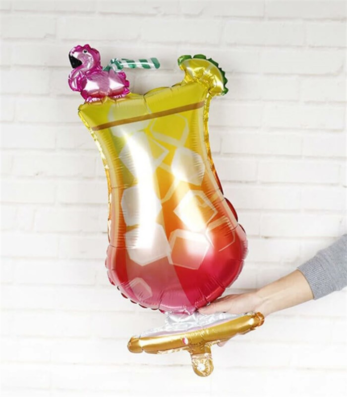 Flamingo Kokteyl Kadeh Uçan Balon 90 cm