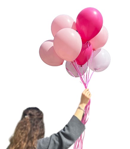 10Lu Uçan Pembe Lila Balon Seti