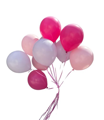 10Lu Uçan Pembe Lila Balon Seti