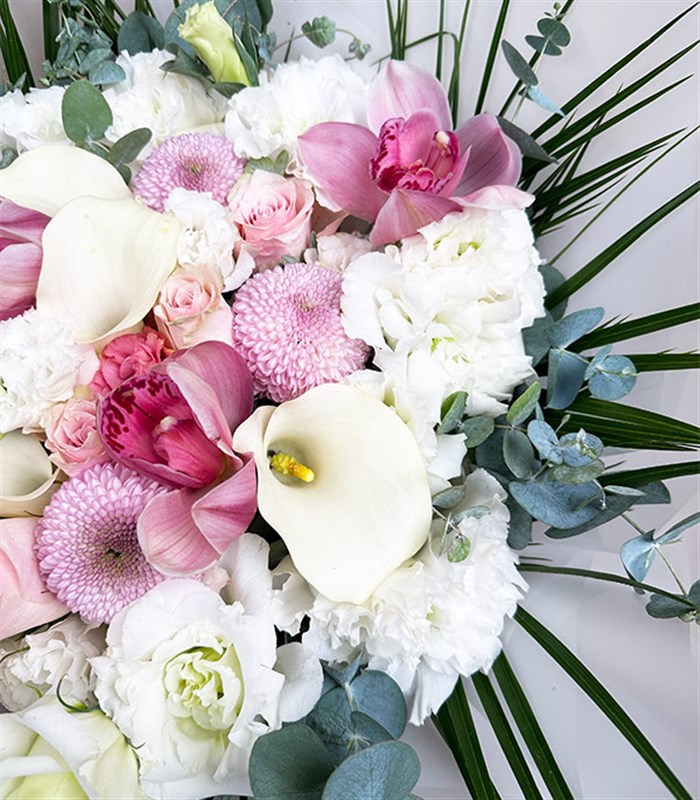 Deluxe Ailelerimiz Tanışıyor Söz Buketi Beyaz Gala Pembe Gül