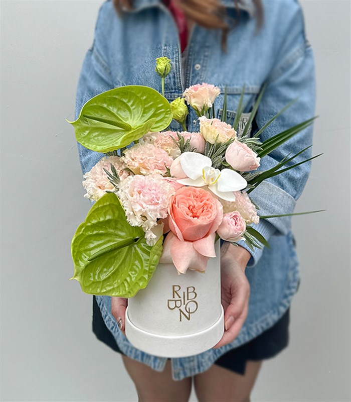 Buds of Verona Krem Mini Kutuda Pastel Çiçekler