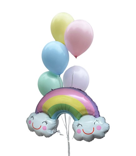 Gökkuşağı Renkli 5Li Uçan Balon Seti