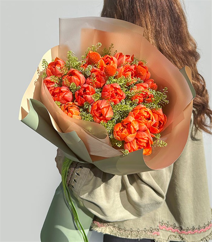 Dolce Deluxe 21 Turuncu Lale Buketi