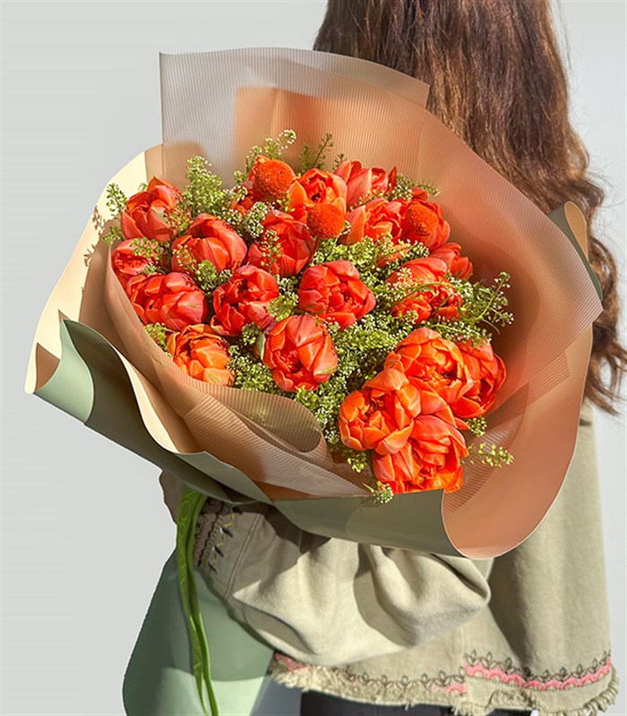 Dolce Deluxe 21 Turuncu Lale Buketi