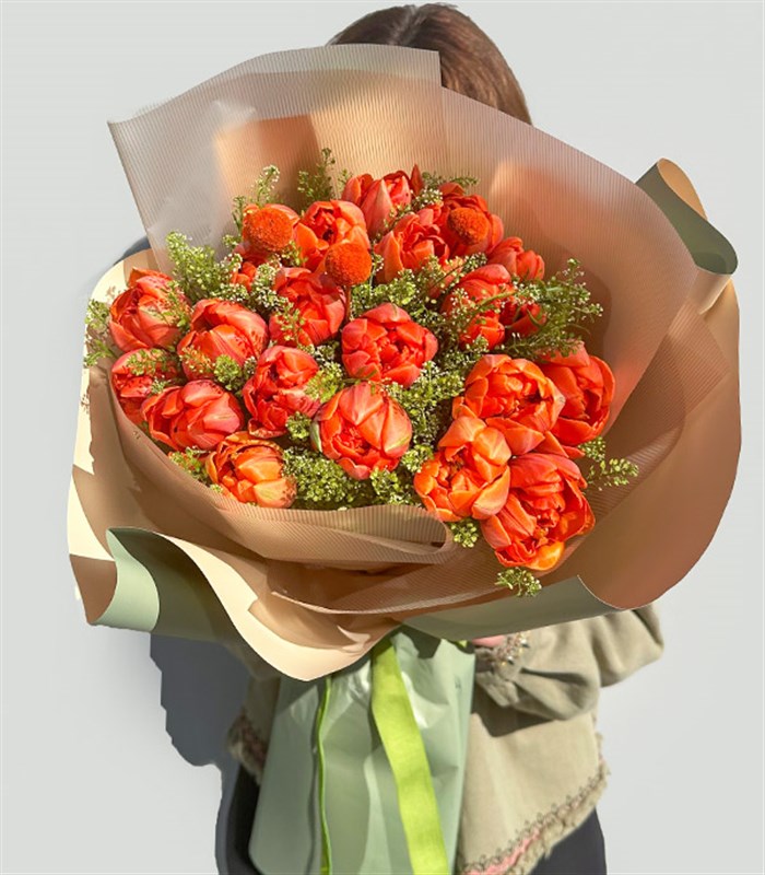 Dolce Deluxe 21 Turuncu Lale Buketi