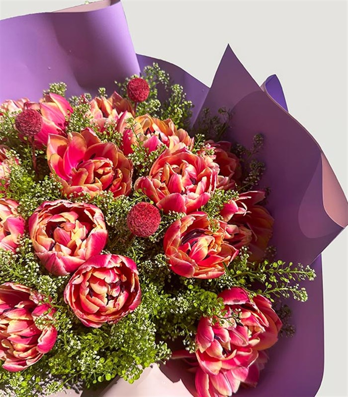 Cuore in Rosa Deluxe 21 Pembe Lale Buketi