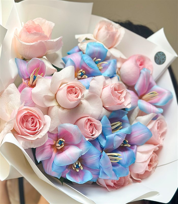 Dreamette Pembe Gül Unicorn Lale Buketi