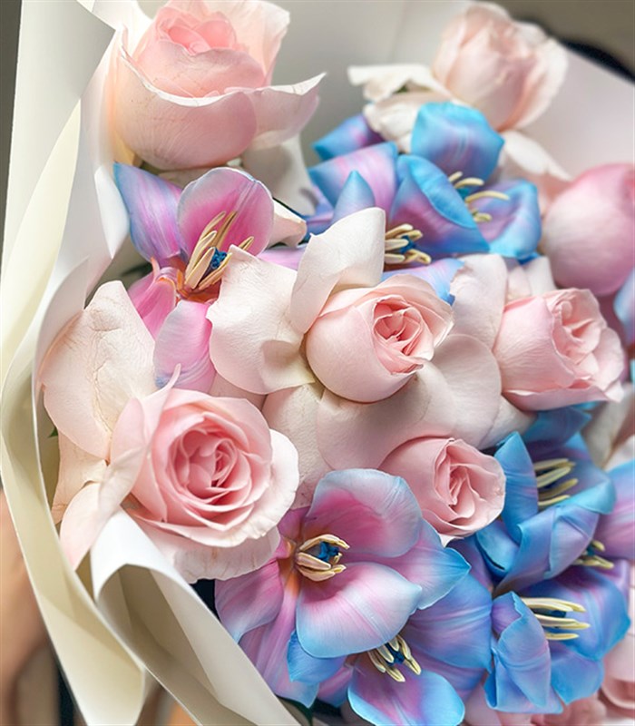 Dreamette Pembe Gül Unicorn Lale Buketi