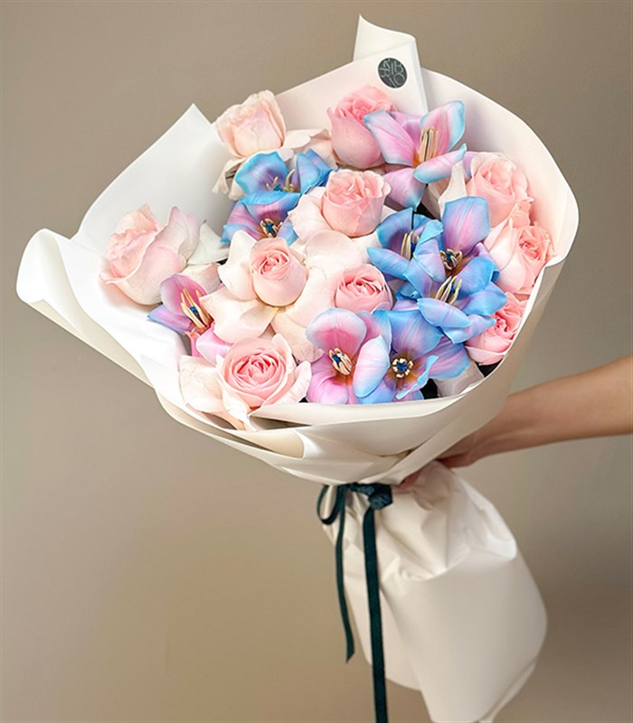 Dreamette Pembe Gül Unicorn Lale Buketi