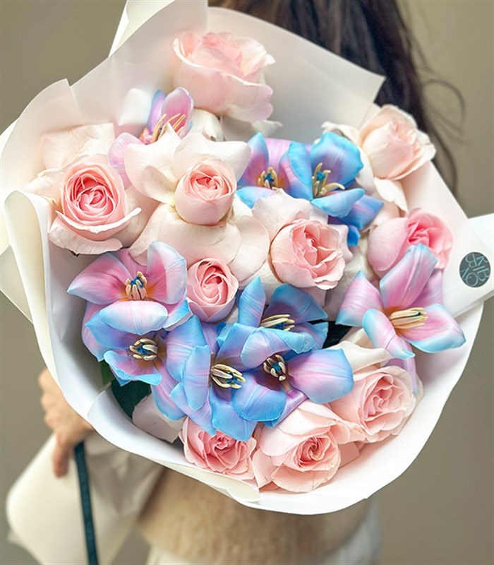 Dreamette Pembe Gül Unicorn Lale Buketi