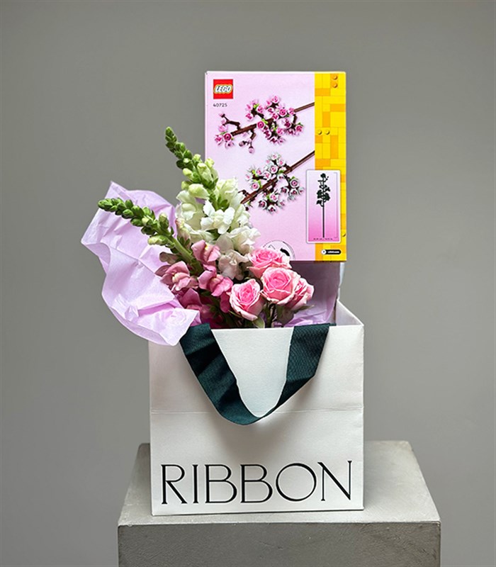LEGO Kiraz Çiçekleri Mini Seramik Vazo Hediye Seti