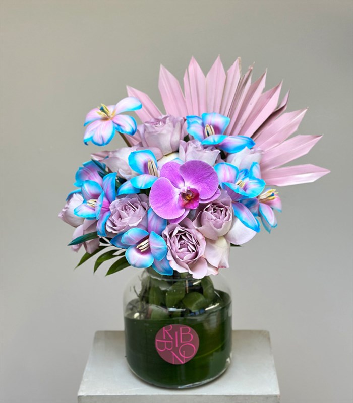 Mirage Deluxe Unicorn Lale Lila Gül Vazo Aranjman