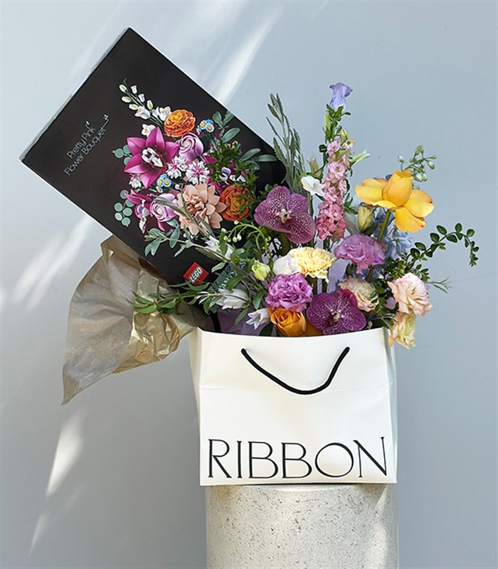 LEGO Pretty Pink Mocha Mousse Seramik Vazoda Aranjman Hediye Seti