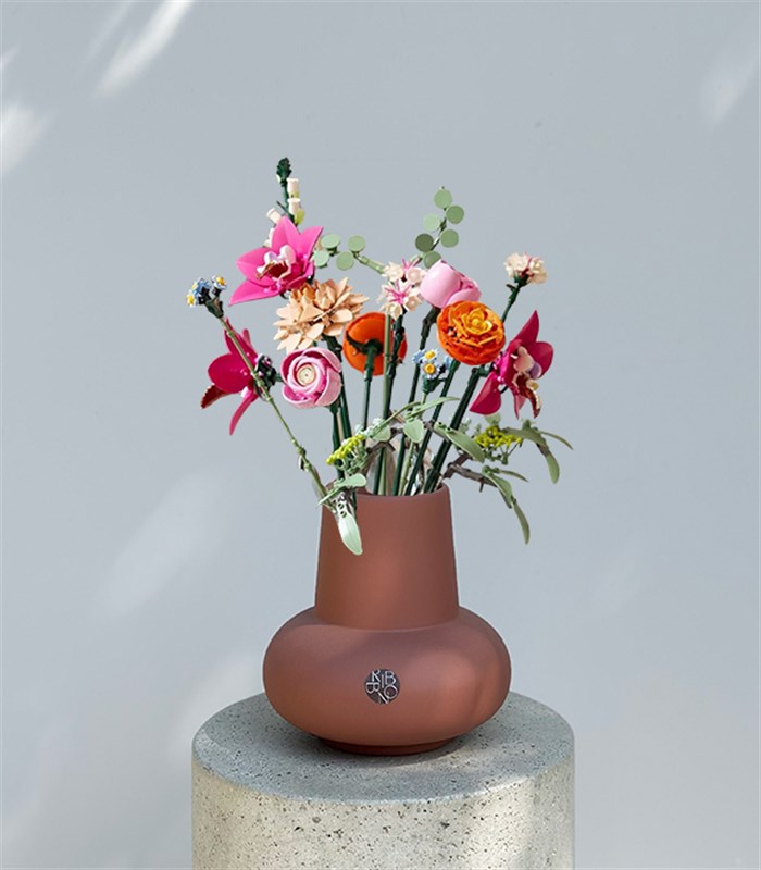 LEGO Pretty Pink Mocha Mousse Seramik Vazoda Aranjman Hediye Seti