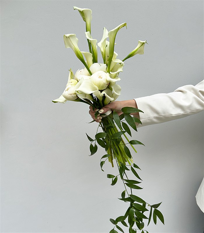 Beyaz Şakayık Gala Gelin Buketi