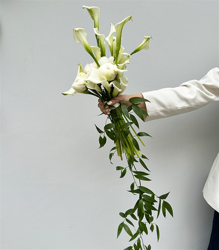 Beyaz Şakayık Gala Gelin Buketi