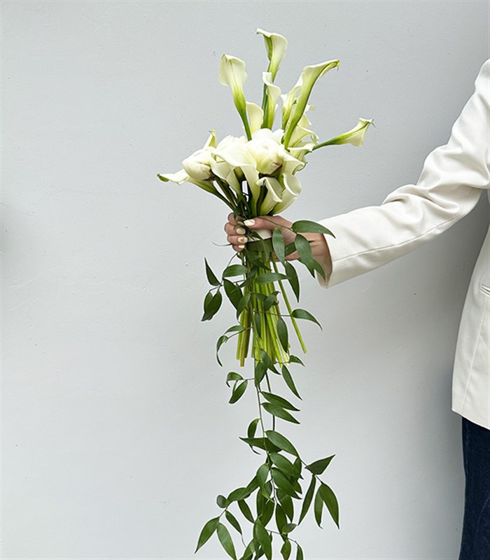 Beyaz Şakayık Gala Gelin Buketi