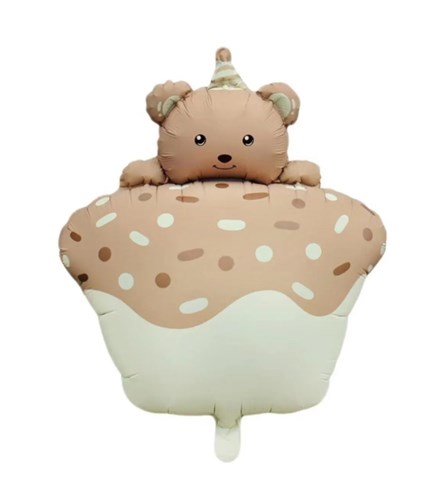 Teddy Cupcake Uçan Balon 45 cm