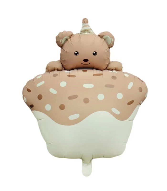 Teddy Cupcake Uçan Balon 45 cm