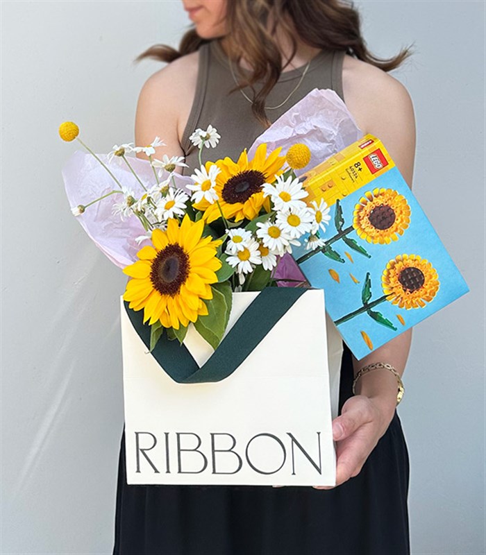 LEGO Sunflower Aqua Green Glass Vase Arrangement Gift Set