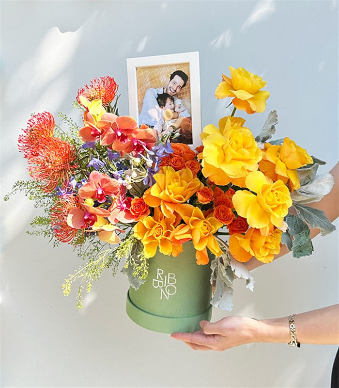 Personalized Photo Frame Fathers Day Flower Box