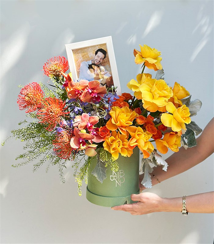 Personalized Photo Frame Fathers Day Flower Box