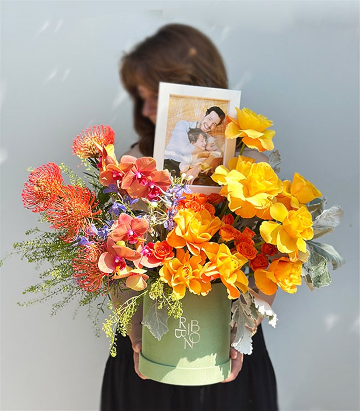 Personalized Photo Frame Fathers Day Flower Box