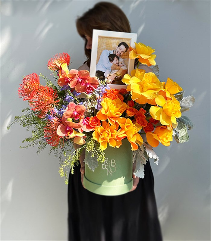 Personalized Photo Frame Fathers Day Flower Box