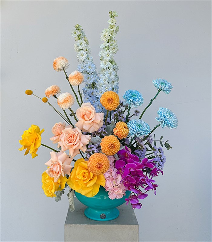 Ottoman Turquoise Tile Deluxe Seramik Vazo Aranjmanı