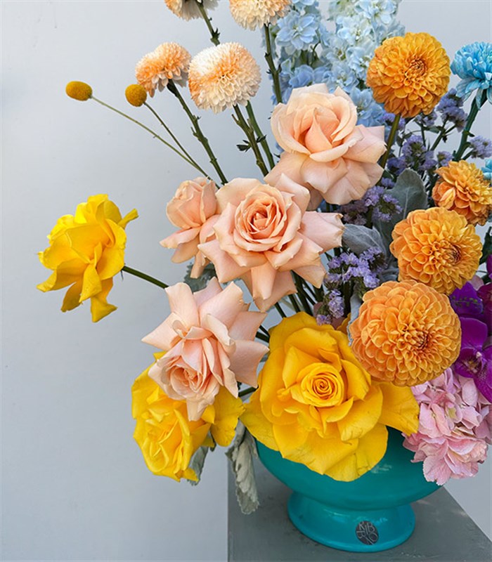 Ottoman Turquoise Tile Deluxe Seramik Vazo Aranjmanı