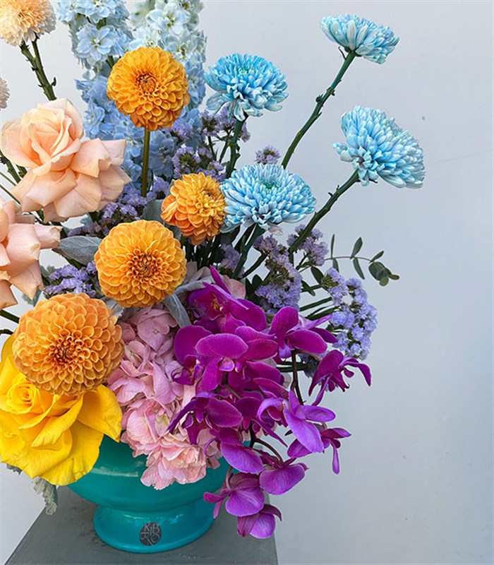 Ottoman Turquoise Tile Deluxe Seramik Vazo Aranjmanı