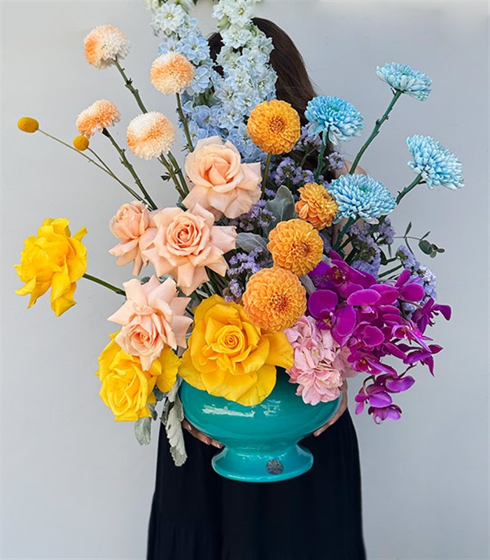 Ottoman Turquoise Tile Deluxe Seramik Vazo Aranjmanı