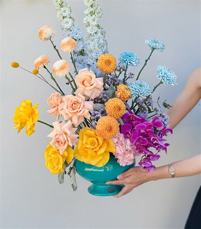 Ottoman Turquoise Tile Deluxe Seramik Vazo Aranjmanı