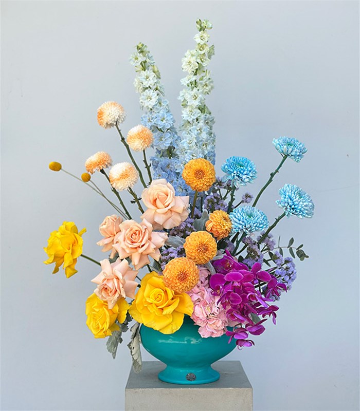 Ottoman Turquoise Tile Deluxe Seramik Vazo Aranjmanı