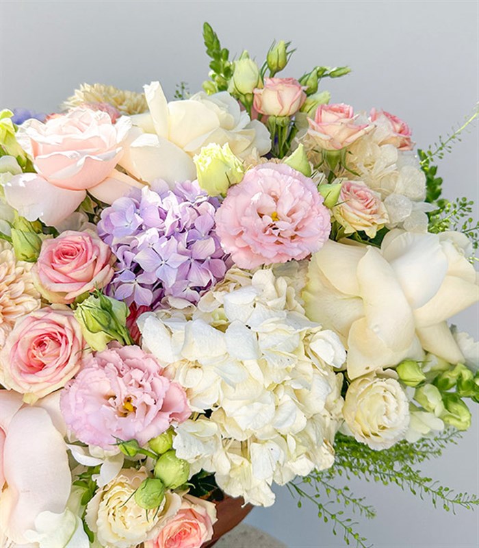 Sogno Amore Pembe Beyaz Deluxe Panoramik Söz Nişan Aranjmanı