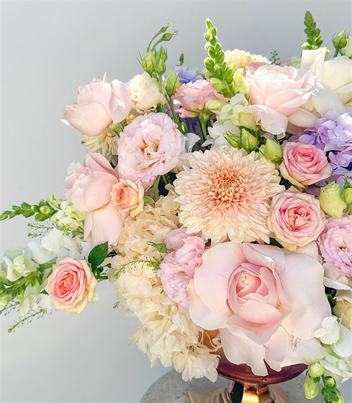 Sogno Amore Pembe Beyaz Deluxe Panoramik Söz Nişan Aranjmanı