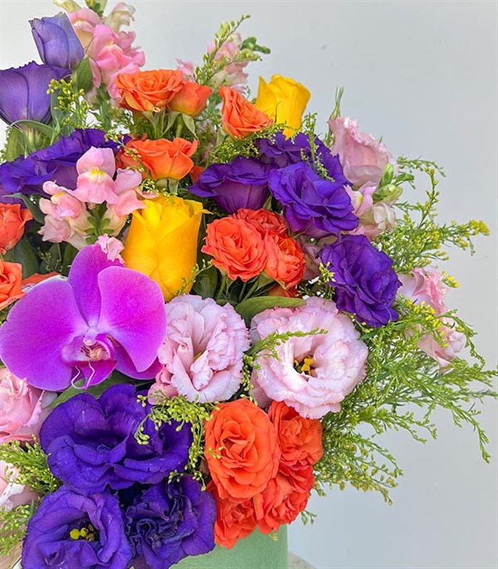 Palette Yeşil Kutuda Rengarenk Çiçekler