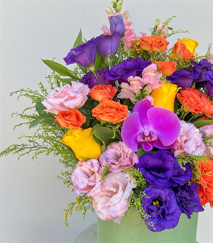 Palette Yeşil Kutuda Rengarenk Çiçekler