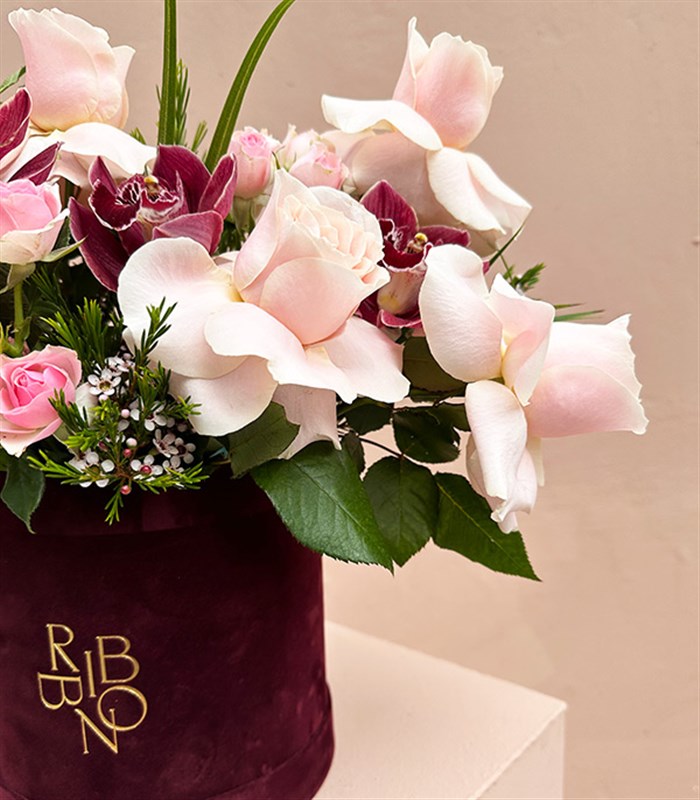 Serenity Bordo Kutu Pembe Güller