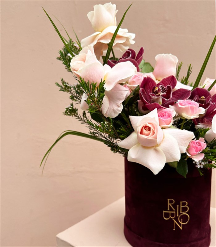 Serenity Bordo Kutu Pembe Güller