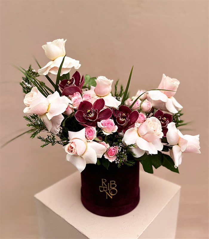 Serenity Bordo Kutu Pembe Güller