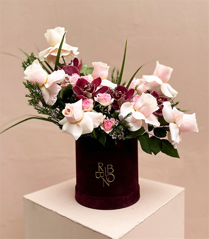 Serenity Bordo Kutu Pembe Güller