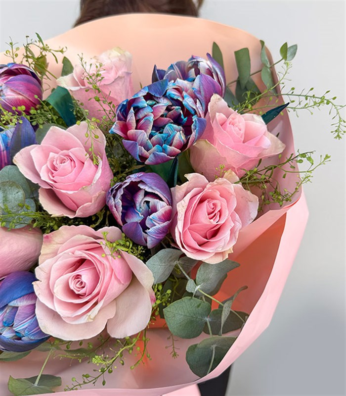 Nebula Pembe Gül Galaksi Lale Buketi