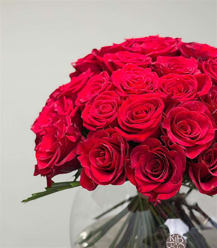 Redline Grand Cam Vazoda 50 Kırmızı Gül Aranjmanı