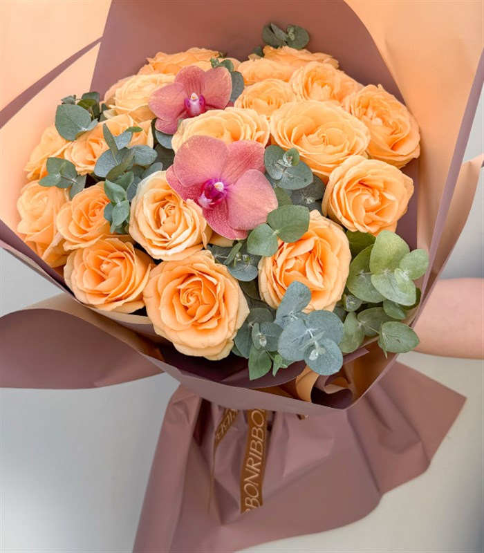 Deluxe 20 Kayısı Gül Buketi