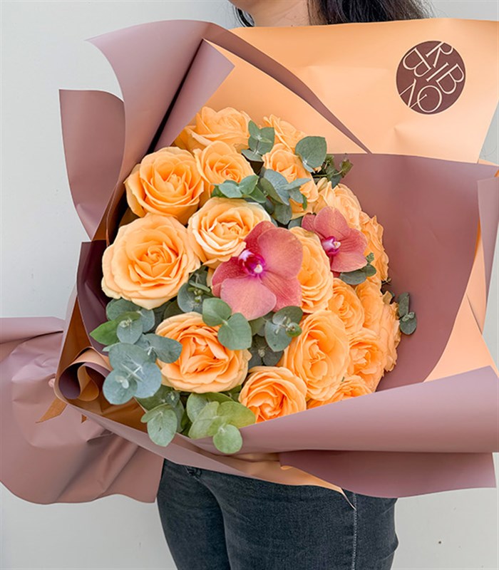 Deluxe 20 Kayısı Gül Buketi